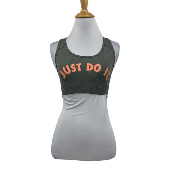 NIke Sports Bra Womens S Small Grey Peach Victory Dri Fit Cutout Racerback - Picture 1 of 12